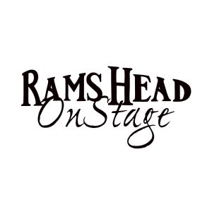 rams head on stage logo in black